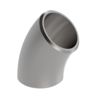 PFBW-045-K8SN 3 in Long Radius 45 Sch 80S T304L Stainless Steel Seamless Buttweld Pipe Fitting
